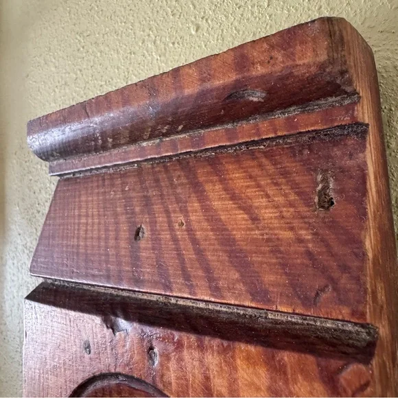 Carved Wooden Wall Decor in Warm Brown - Picture 4 of 9